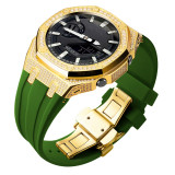 Metal+Silicone Watch Strap Bezel Accessories Compatible Retrofit Kit For Casio GA2100 Mod Silicone Or Stainless Steel Band 175mm