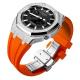 Metal+Silicone Watch Strap Bezel Accessories Compatible Retrofit Kit For Casio GA2100 Mod Silicone Or Stainless Steel Band 175mm