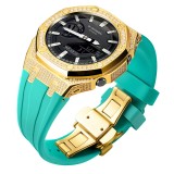 Metal+Silicone Watch Strap Bezel Accessories Compatible Retrofit Kit For Casio GA2100 Mod Silicone Or Stainless Steel Band 175mm