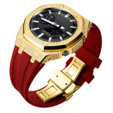 Metal+Silicone Watch Strap Bezel Accessories Compatible Retrofit Kit For Casio GA2100 Mod Silicone Or Stainless Steel Band 175mm
