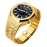 Metal+Silicone Watch Strap Bezel Accessories Compatible Retrofit Kit For Casio GA2100 Mod Silicone Or Stainless Steel Band 175mm