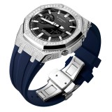 Metal+Silicone Watch Strap Bezel Accessories Compatible Retrofit Kit For Casio GA2100 Mod Silicone Or Stainless Steel Band 175mm