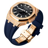 Metal+Silicone Watch Strap Bezel Accessories Compatible Retrofit Kit For Casio GA2100 Mod Silicone Or Stainless Steel Band 175mm