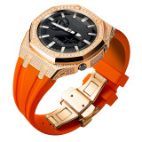 Metal+Silicone Watch Strap Bezel Accessories Compatible Retrofit Kit For Casio GA2100 Mod Silicone Or Stainless Steel Band 175mm