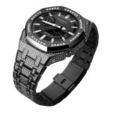 Metal+Silicone Watch Strap Bezel Accessories Compatible Retrofit Kit For Casio GA2100 Mod Silicone Or Stainless Steel Band 175mm