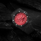 Carbon Fiber Case For Casioak GA2100 GA2110 DIY Modification Kit For GA-2100 2110 GAB2100 2110 Metal Bezel Frame & Rubber Strap