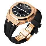 Metal+Silicone Watch Strap Bezel Accessories Compatible Retrofit Kit For Casio GA2100 Mod Silicone Or Stainless Steel Band 175mm