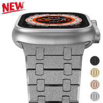 Stainless Steel Strap for Apple Watch Ultra Band 49mm Shining Link Metal Bracelet Iwatch 8 7 6 5 4 42mm 44mm 45mm Luxury Correa