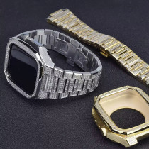 Luxury Diamond Mod Kit Case Band for IWatch Luxury for Apple Watch Strap 44mm 45mm Refit Accessoires watch case stainless steel