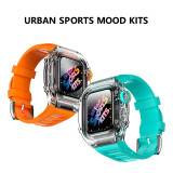 44mm Luxury Transparent Case Modification Kit for Apple Watch Band 8  45mm Watchband for Apple Iwatch 4 5 6 SE 44mm Rubber Strap