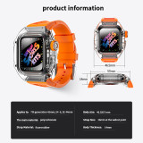 44mm Luxury Transparent Case Modification Kit for Apple Watch Band 8  45mm Watchband for Apple Iwatch 4 5 6 SE 44mm Rubber Strap