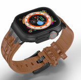 Soft Band for Iwatch Series 8 7 6 5 4 3 Se Correa for Apple Watch Ultra Band 49mm 44mm 42mm 41mm Crocodile pattern Leather Band