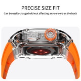 44mm Luxury Transparent Case Modification Kit for Apple Watch Band 8  45mm Watchband for Apple Iwatch 4 5 6 SE 44mm Rubber Strap