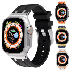 Silicone Strap for Apple Watch Band Ultra 49mm 8 7 45 41mm Sports Soft Rubber Band for IWatch 6 5 4 SE 44 42mm 40 38mm Bracelet