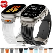 Rubber Band for IWatch 6 5 4 3 Se 44mm 42mm Bracelet Silicone Sports Strap for Apple Watch Ultra 2 49mm Series 9 8 7 45mm 44mm