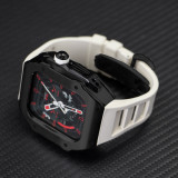 49MM Luxury Stainless Steel Case Modification Kit for Apple Watch Ultra 2 45mm 44mm Metal Case Rubber Strap IWatch 9 8 7 6 5 SE