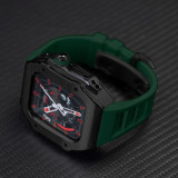 49MM Luxury Stainless Steel Case Modification Kit for Apple Watch Ultra 2 45mm 44mm Metal Case Rubber Strap IWatch 9 8 7 6 5 SE