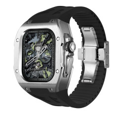 49MM For Ultra 2 Fashionable Business Modification kit for Apple watch Metal Case FKM rubber strap folding buckle one-piece luxury multi-color optional mod kit