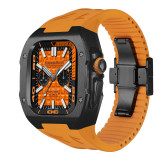 49MM For Ultra 2 Fashionable Business Modification kit for Apple watch Metal Case FKM rubber strap folding buckle one-piece luxury multi-color optional mod kit