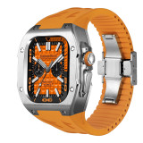49MM For Ultra 2 Fashionable Business Modification kit for Apple watch Metal Case FKM rubber strap folding buckle one-piece luxury multi-color optional mod kit