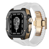 49MM For Ultra 2 Fashionable Business Modification kit for Apple watch Metal Case FKM rubber strap folding buckle one-piece luxury multi-color optional mod kit