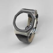 Casioak Mod Kit GA2100 leather strap metal case bezel frame for ga2110 metal leather strap modification kit