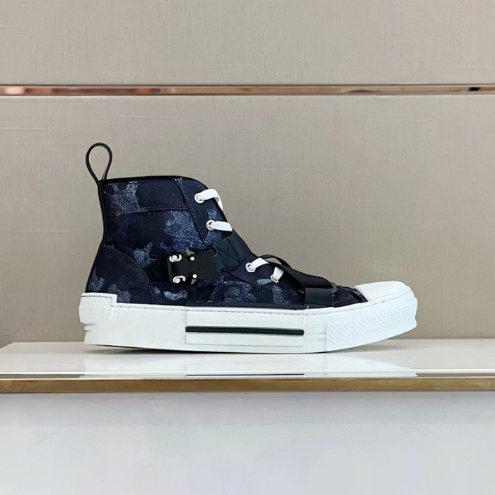 DIOR High-Top Lock Lace-Up Flats Shoes #nigo4782