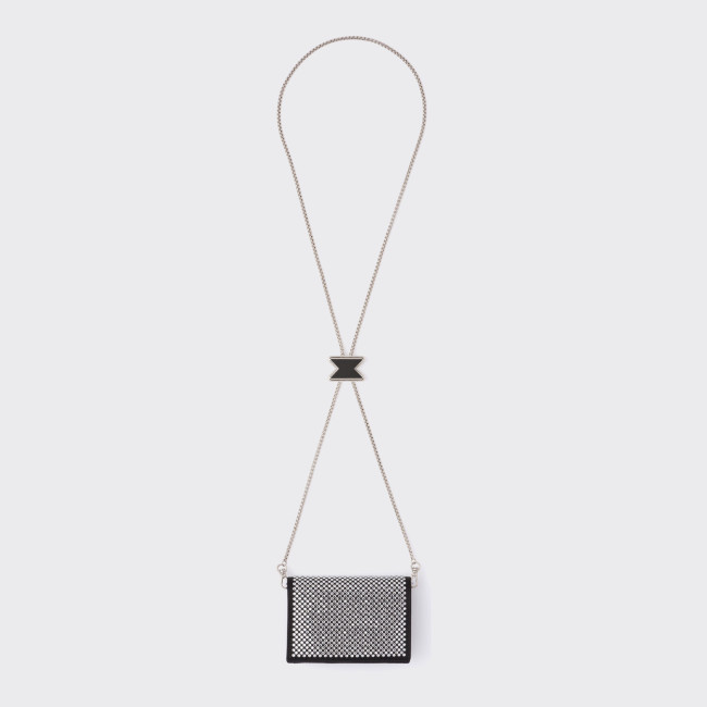 Crystal-Embellished Chain Card Holder Bag #nigo53779
