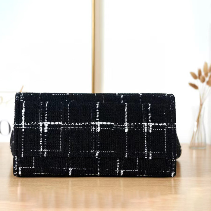 CHANEL Woolen Three-Dimensional Logo Lattice Single Handbag Shopping Bag #nigo56135