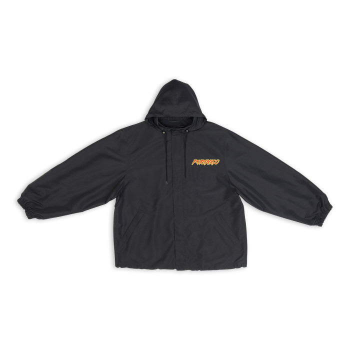 Balenciaga Black Lightweight Nylon Short Windbreaker Jacket #nigo3425