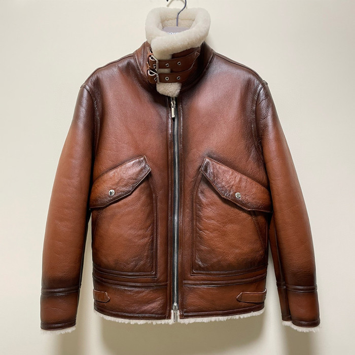 Berluti Grain Patina Leather Blouson With Shearling Jacket Coat #nigo6688