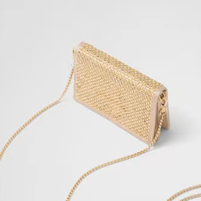 Crystal-Embellished Chain Card Holder Bag #nigo53779