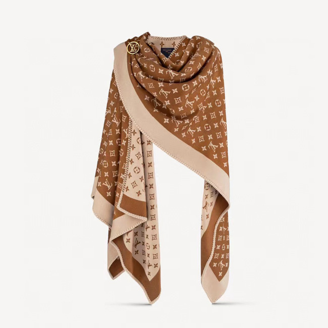 Louis Vuitton Wool Cashmere Letter Jacquard Cape Scarf #nigo56367