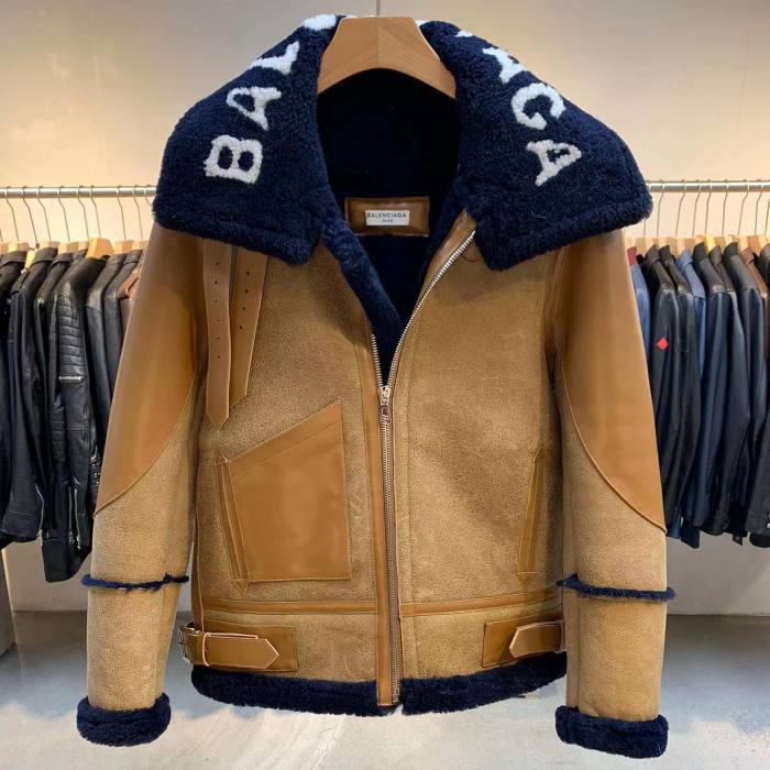 Balenciaga Leather Jacket Coat #nigo878