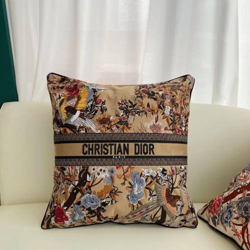 Dior Embroidered Square Silk Splicing Pillows For Upholstered Sofa On Bed #nigo3711
