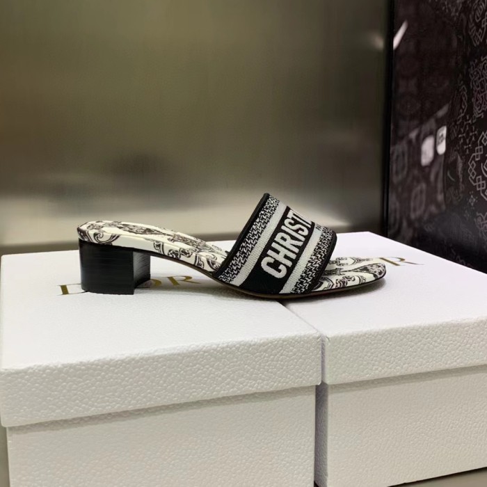 DIOR Embroidered High Heels Slippers Sandals Shoes #nigo56561