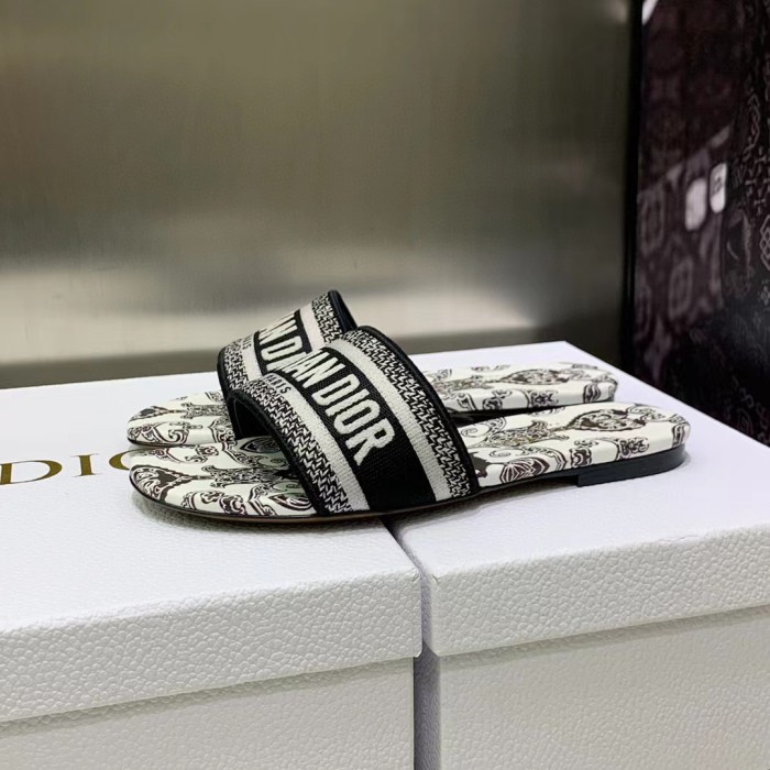 DIOR Embroidered High Heels Slippers Sandals Shoes #nigo56561