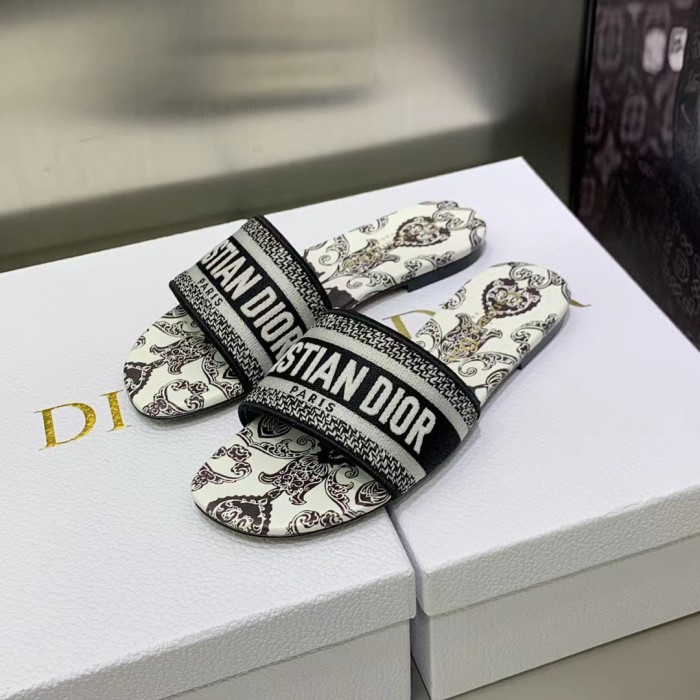 DIOR Embroidered High Heels Slippers Sandals Shoes #nigo56561