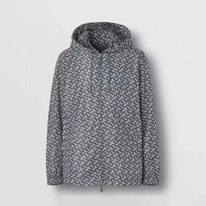 Burberry Grey Zip Print Jacket #nigo5773