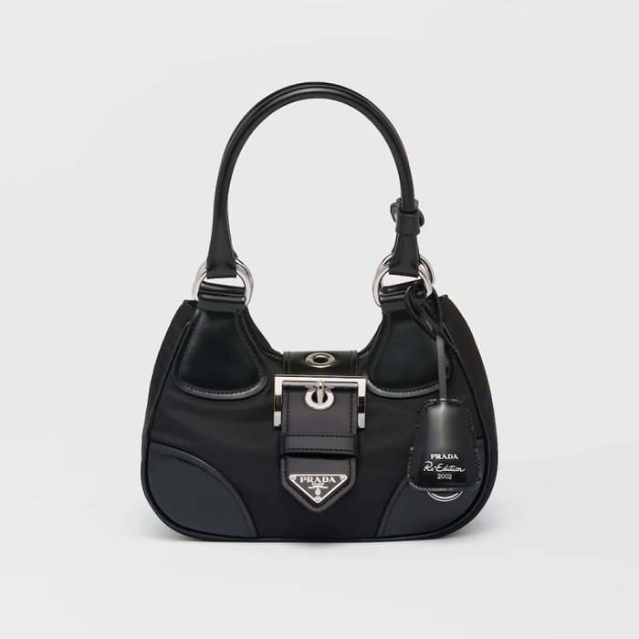 Prada Bright Leather One Shoulder Crescent Messenger Bag #nigo56215