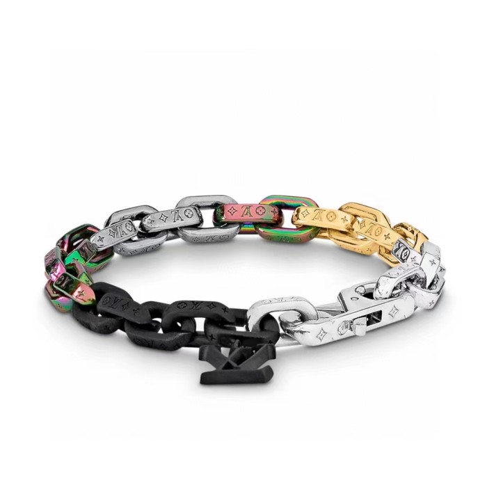 Louis Vuitton Letter Refined Steel Multi-Color Necklace Bracelet Accessories Jewelry #nigo82654