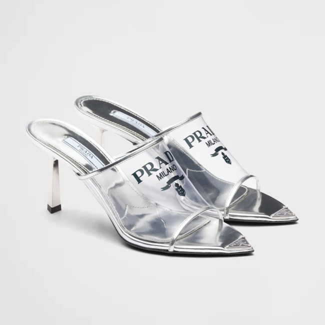 Prada Women's Pointed Metal High Heel Slippers #nigo54651