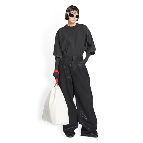 Balenciaga Men's And Women's Leather Wide Leg Pants #nigo9475