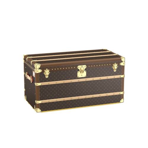 Louis Vuitton Mahogany Hard Case Leather Handle Tea Table Storage Box #nigo9754