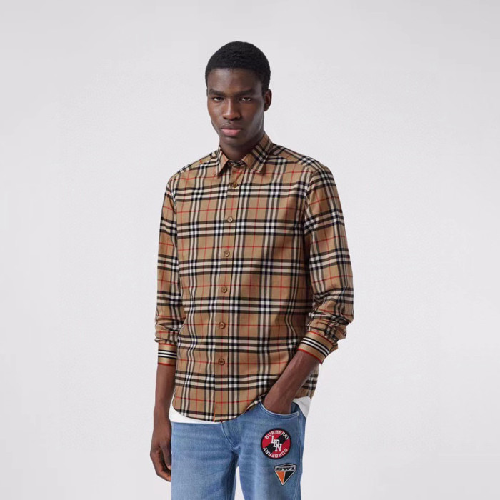 Burberry NIGO Check Button Long-Sleeved Shirt #nigo5862