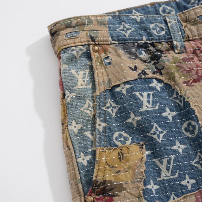 Louis Vuitton NIGO Destroyed Carpenter Bell Bottom Denim Pants #nigo5858