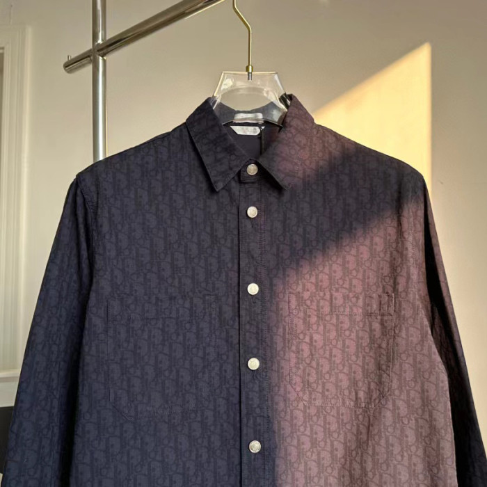 DIOR NIGO Letter-Printed Long-Sleeved Shirt #nigo5875