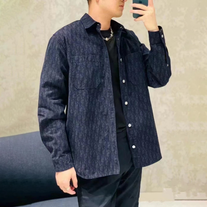 DIOR NIGO Letter-Printed Long-Sleeved Shirt #nigo5875