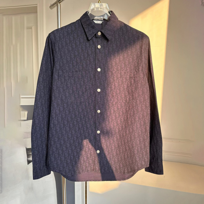 DIOR NIGO Letter-Printed Long-Sleeved Shirt #nigo5875