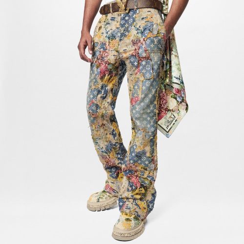 Louis Vuitton NIGO Destroyed Carpenter Bell Bottom Denim Pants #nigo5858